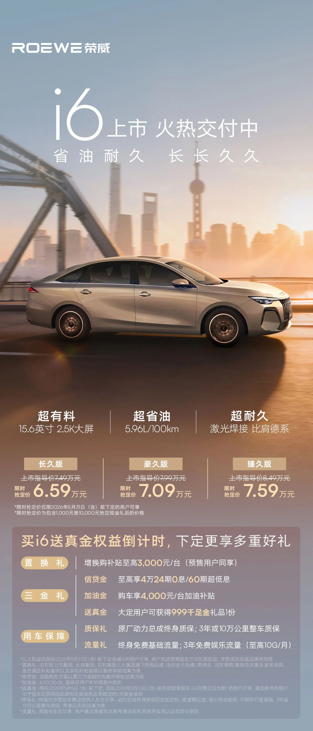 全新荣威 i6 内饰