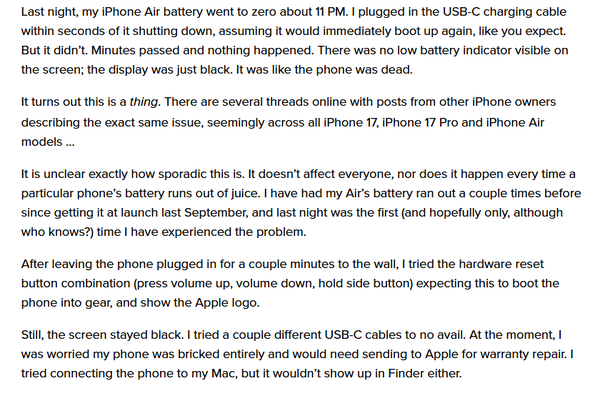 苹果用户请注意！新款iPhone电量耗尽后可能无法开机 多款机型受影响