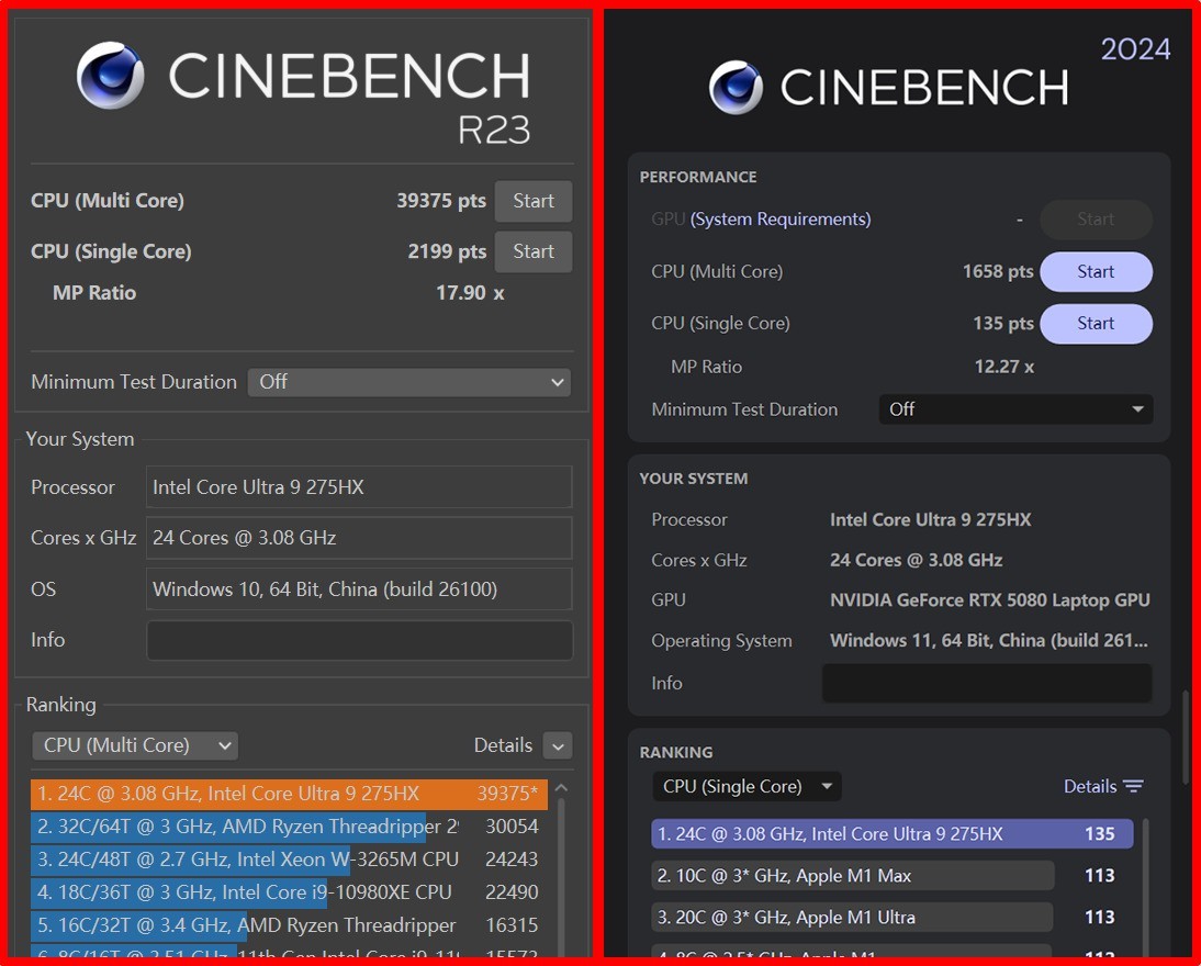 CINEBENCH R23 性能测试
