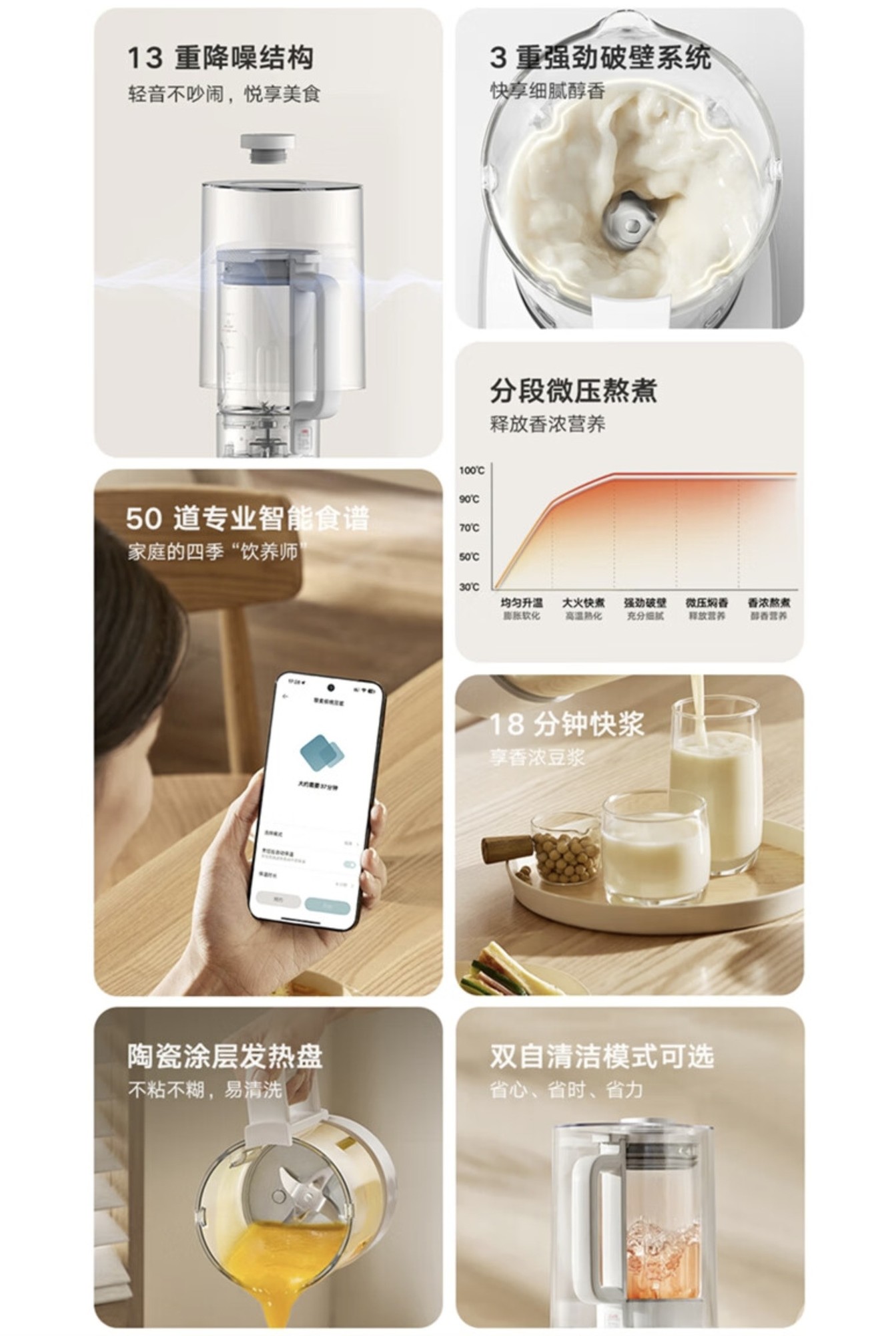 小米轻音破壁机S2 清洁功能