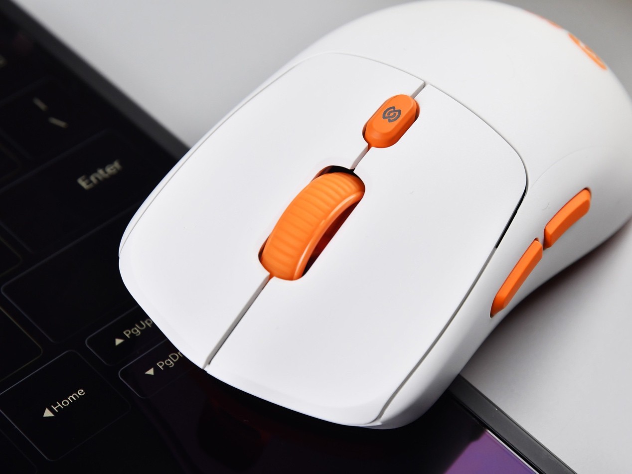 攀升炎橙星闪鼠标滚轮与DPI按键