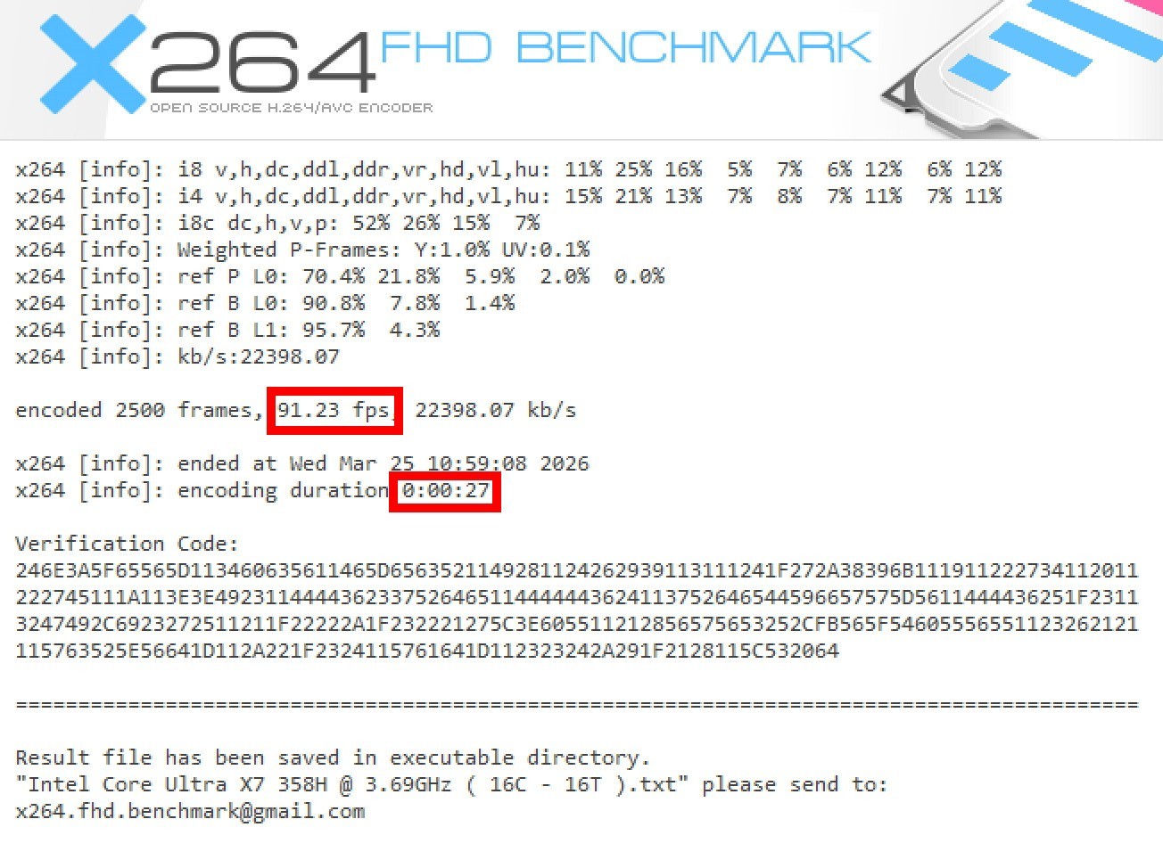 x264 Benchmark 视频编码测试