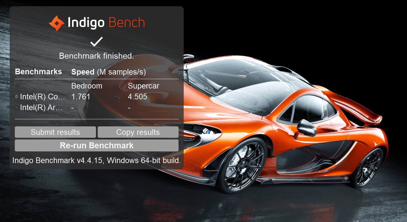 Indigo Benchmark 渲染测试