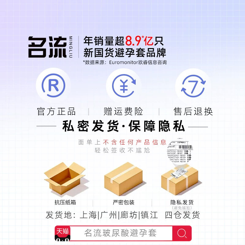 名流003玻尿酸避孕套正品超薄官方旗舰店男情趣延时安全套囤货装