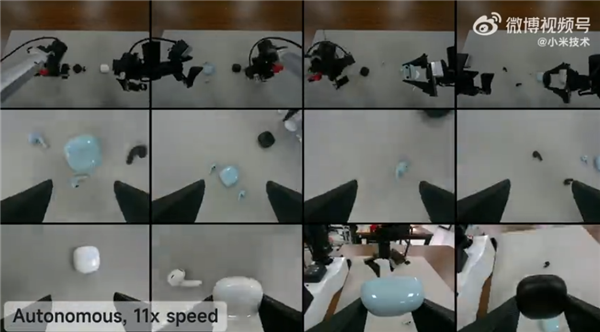 小米机器人模型Xiaomi-Robotics-0演示耳机收纳细节