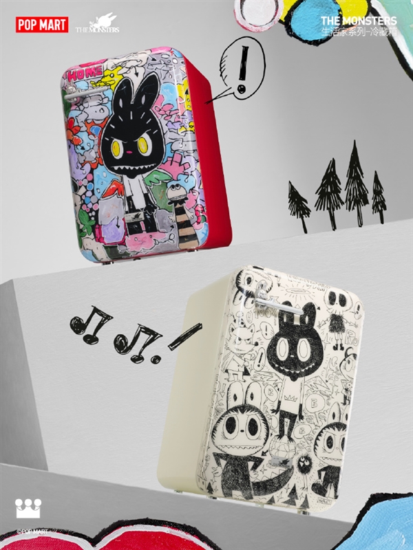 泡泡玛特LABUBU冰箱多角度展示