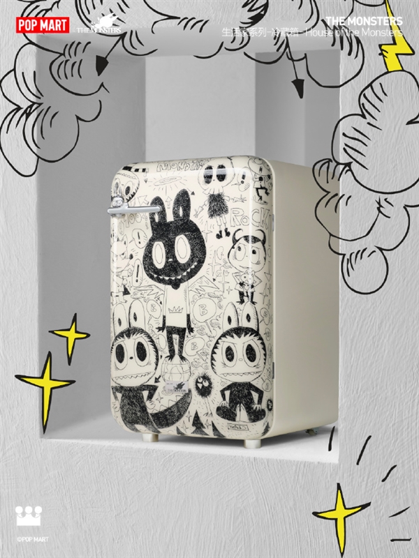 泡泡玛特LABUBU冰箱细节展示