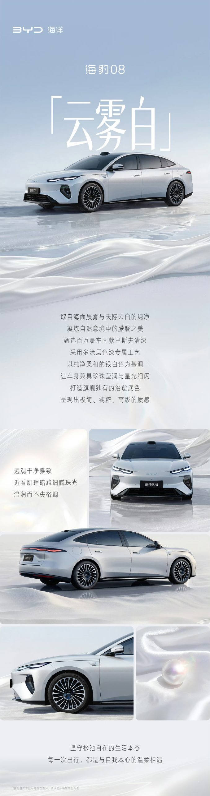 比亚迪海豹 08 云雾白车色