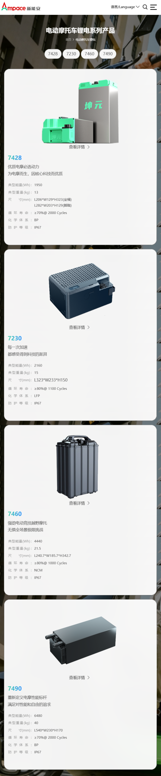 新能安锂电池产品