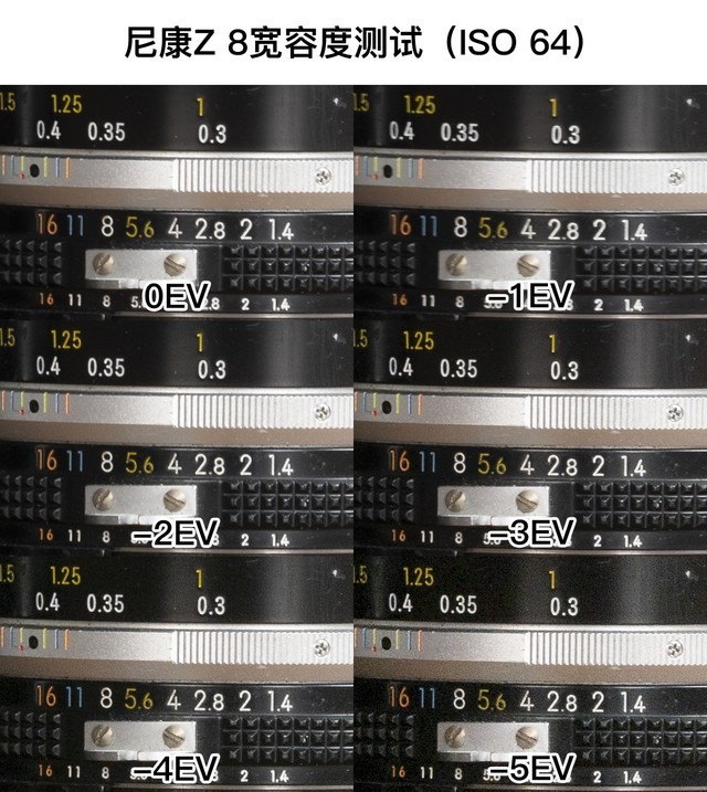 尼康 Z 8 低 ISO 宽容度测试