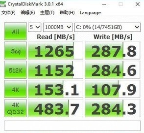 傲腾内存AS SSD Benchmark读取测试