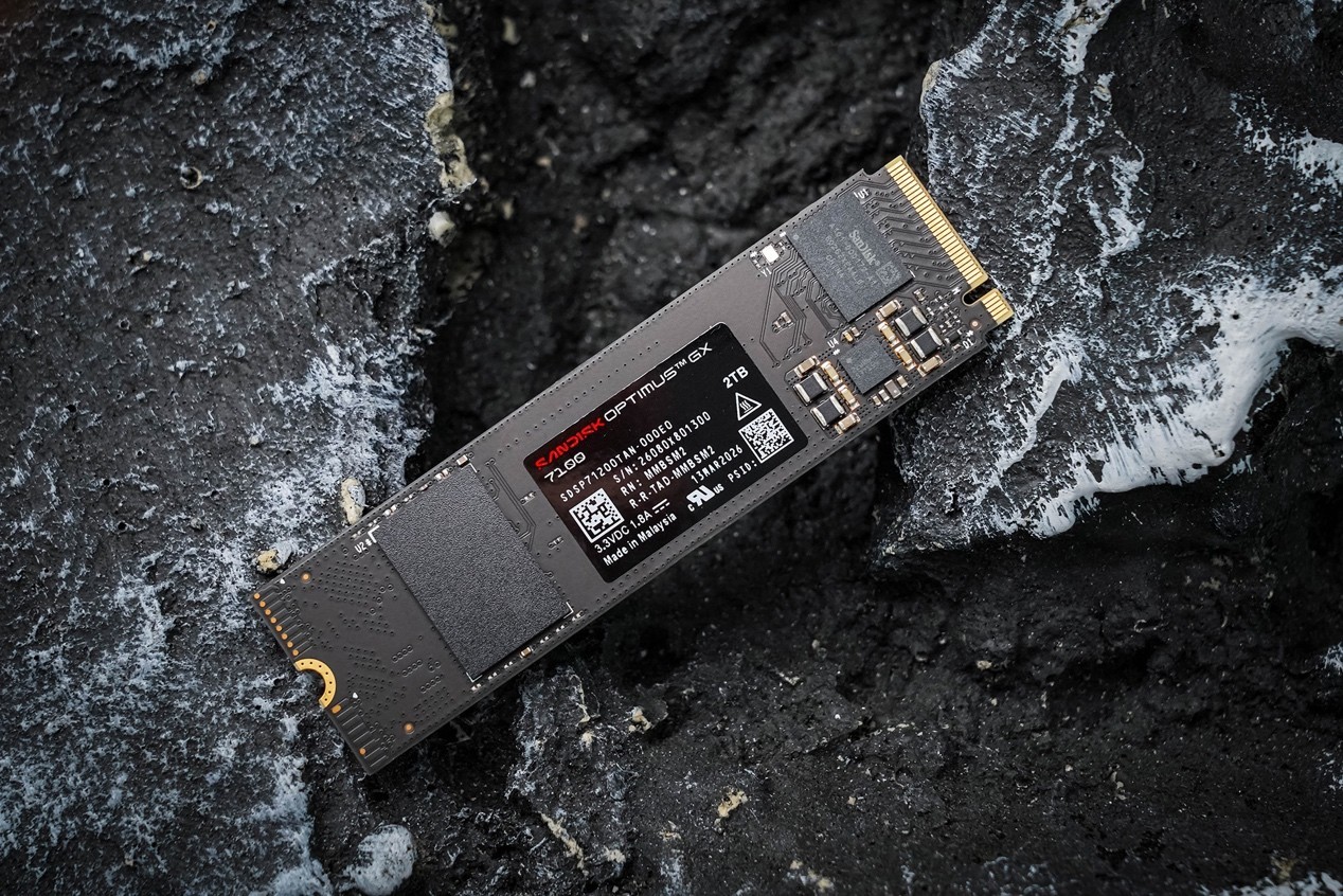 SANDISK Optimus GX 7100 NVMe SSD 标签细节