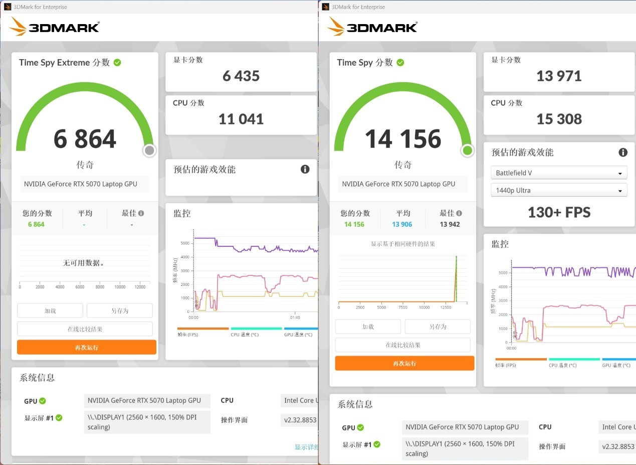 iGame M16 Origo 2026 游戏本 3DMARK TimeSpy 测试