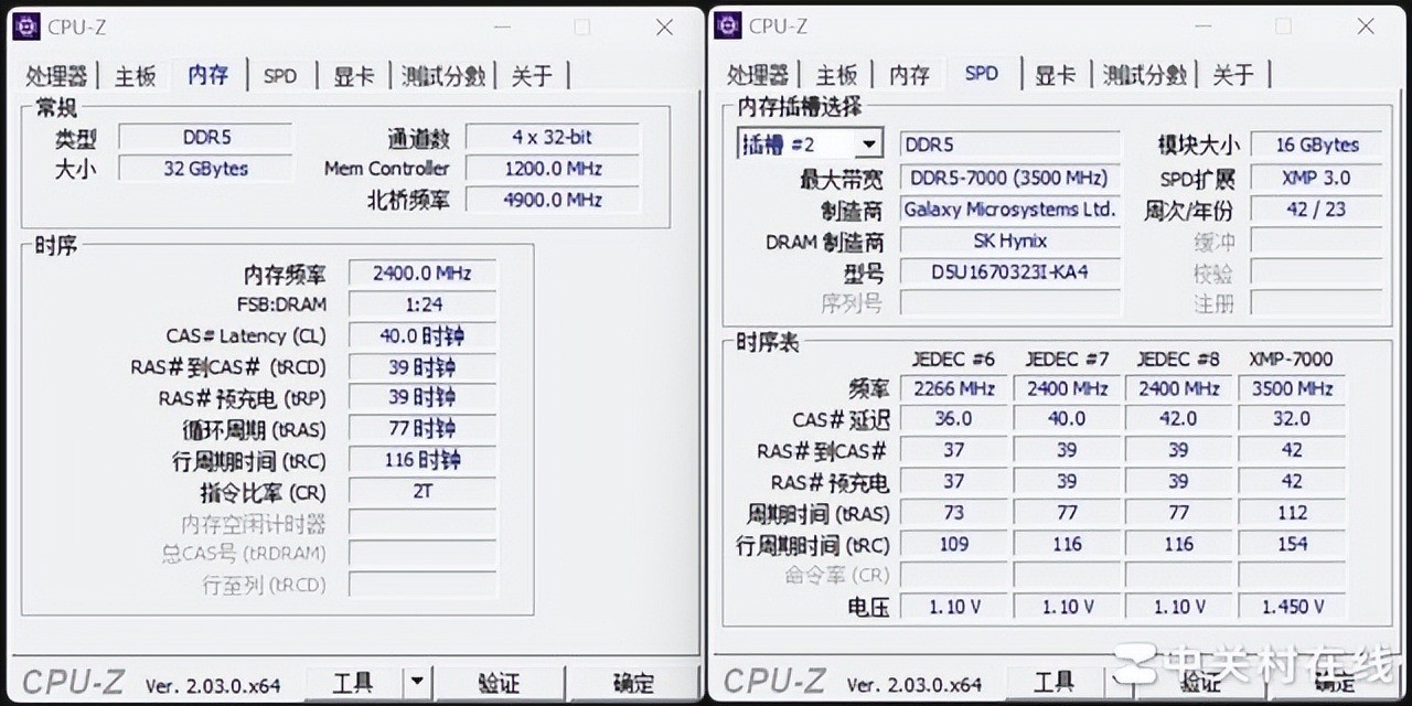 AIDA64内存性能对比