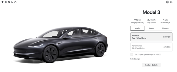 特斯拉在加拿大价格腰斩！Model 3起售仅19.8万比中国还低