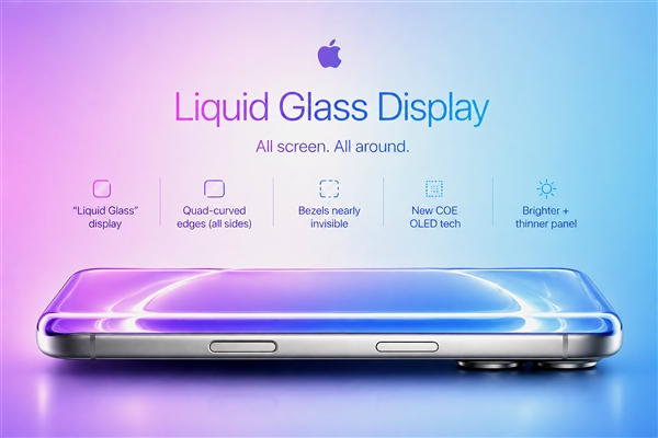 苹果首款曲面屏手机！iPhone 20 Pro系列来了：史上最大改款