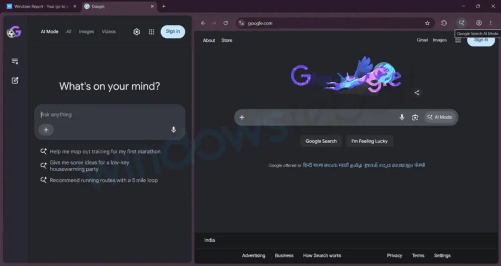 谷歌 Chrome 浏览器将新增 AI Mode 按钮,一键开启侧边栏问答
