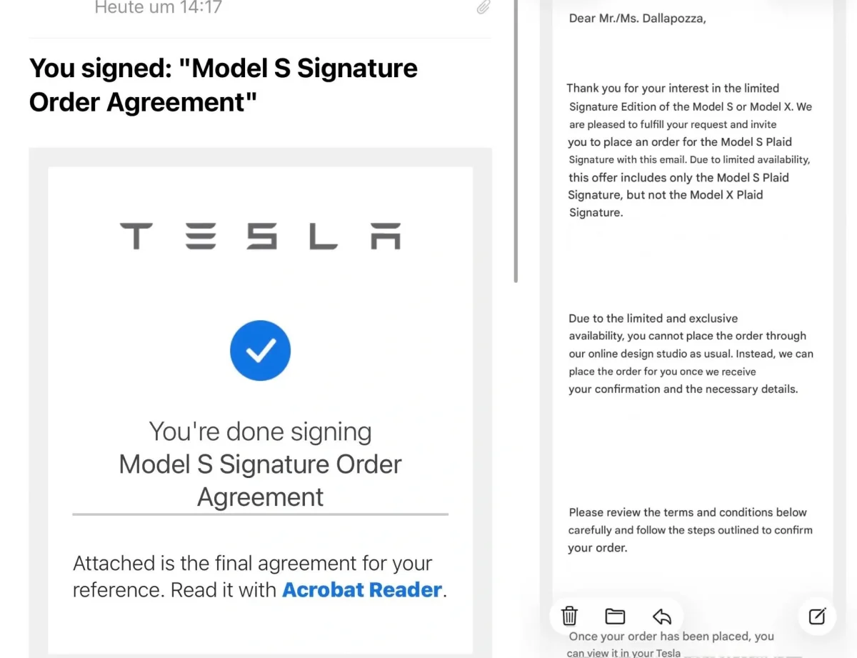 特斯拉 Model S 签名典藏版内饰