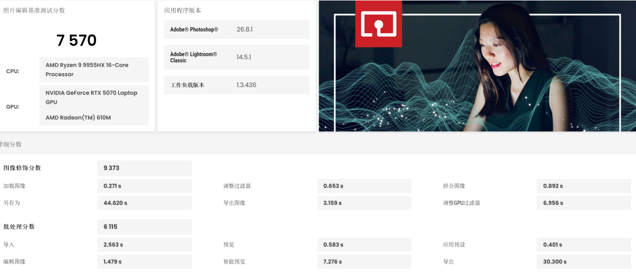 机械革命苍龙18 Pro 生产力性能测试 - 图片处理