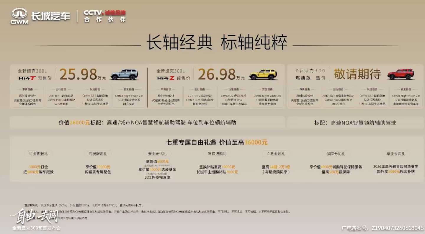 2026 款坦克 300 SUV 内饰