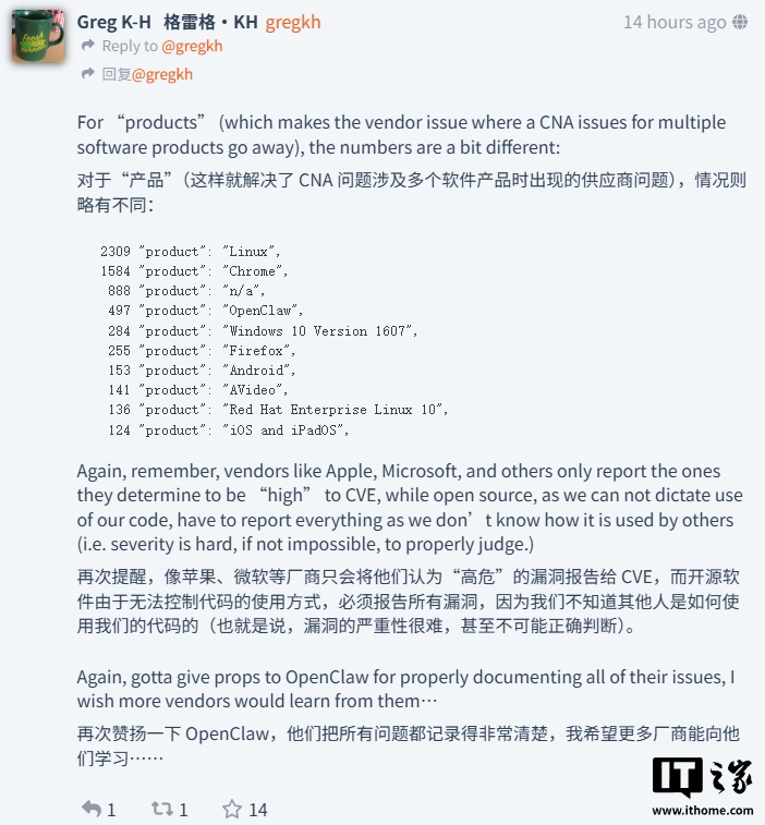 2026 上半年 CVE 漏洞榜单:Linux 以 2308 个数量居首