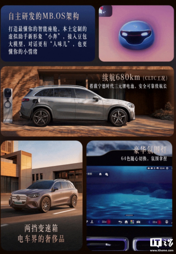 全新梅赛德斯-奔驰纯电 GLC SUV 内饰